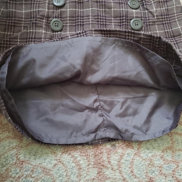 GAP mini skirt plaid brown cotton lined size 10 - Picture 2 of 5